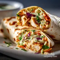BBQ Chicken Coleslaw Wraps Recipe for 4 Servings