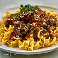 Beef Tips Egg Noodles: Silky Gravy