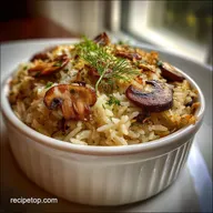 One Pot Creamy Mushroom Rice Recipe: 35 Min