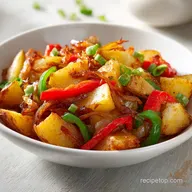 Fried Potatoes and Onions Peppers: Crispy and Caramelized