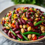 High Protein Three Bean Salad Recipe for 4 Servings