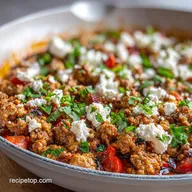 Mediterranean Keto Ground Chicken Skillet Recipe for 4