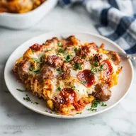 Meat Lovers Pizza Casserole with Italian Sausage in 50 Minutes