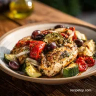 One Pan Mediterranean Chicken Recipe for 4 Servings