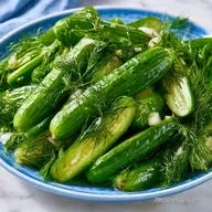 Refrigerator Dill Pickles with Onion