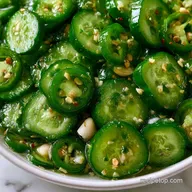 Sweet Spicy Pickles with Garlic
