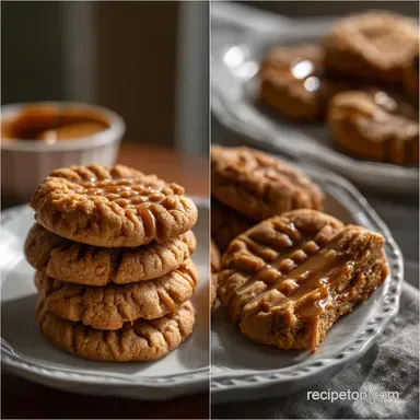easy 3 ingredient peanut butter cookies No-Bake Recipe Card