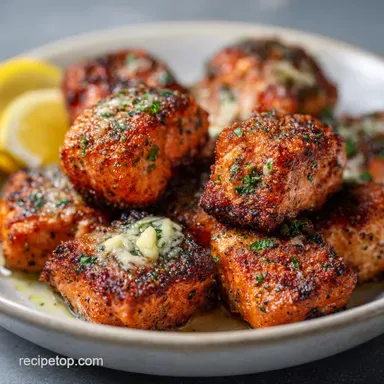 Air Fryer Salmon Bites with Garlic Butter in 15 Minutes Recipe Card