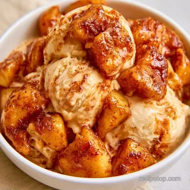 Apple Pie Ice Cream for 6 Servings Recipe Card