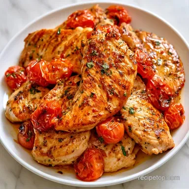 Baked Chicken with Cherry Tomatoes for 2 Recipe Card