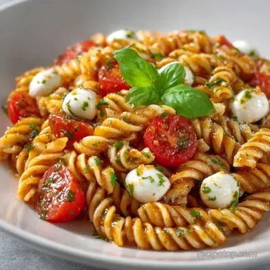 Basil Summer Pasta Salad in 25 Minutes Recipe Card