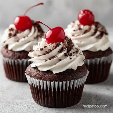 Black Forest Cupcakes: Silky Chocolate Cupcakes for 12 Servings