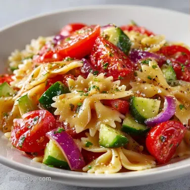 Bow Tie Pasta Salad in 25 Minutes Recipe Card