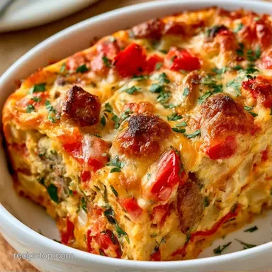 Campfire Breakfast Casserole for 8 Recipe Card