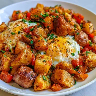 Campfire Breakfast Hash for 4 Servings Recipe Card