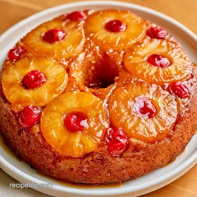 Pineapple Upside Down Cake: Baked Recipe Card