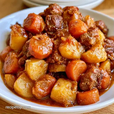 One-Pot Campfire Stew with Ground Beef Recipe Card