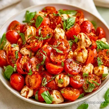 Caprese Cherry Tomato Salad in 10 Minutes Recipe Card