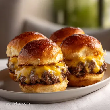 Cheeseburger Sliders with Hawaiian Rolls Recipe Card