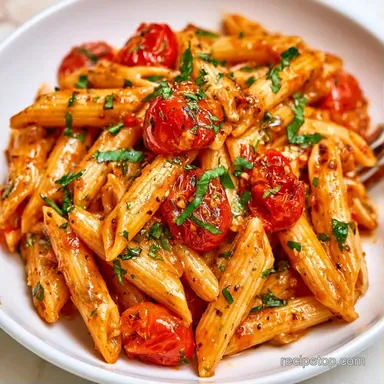 Cherry Tomato Basil Pasta in 20 Minutes Recipe Card