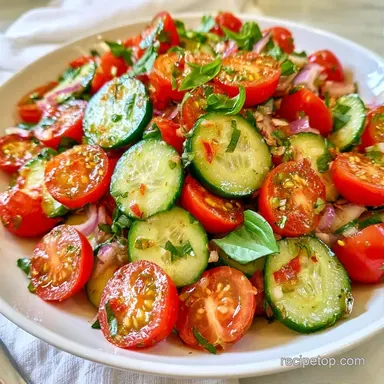 Cherry Tomato Cucumber Salad for 4 Recipe Card