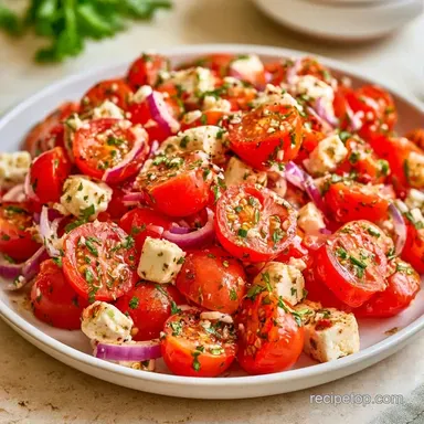 Cherry Tomato Feta Salad in 10 Minutes Recipe Card