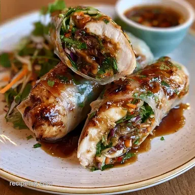 Chicken Rice Paper Rolls in 35 Minutes