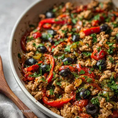 Mediterranean Ground Chicken Skillet Recipe for 4