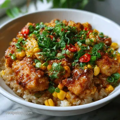 Chicken Street Corn Bowl with Yogurt Crema for 4 Recipe Card