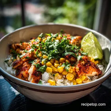 Chicken Street Corn Bowl with Yogurt Crema for 4