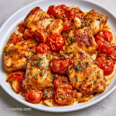 Chicken Thigh Cherry Tomato Recipe (35m) Recipe Card