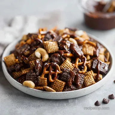 Chocolate Chex Mix Way to Enjoy in 20 Minutes Recipe Card