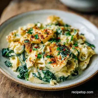 Protein Cottage Cheese Pasta Bake with Spinach in 40 min