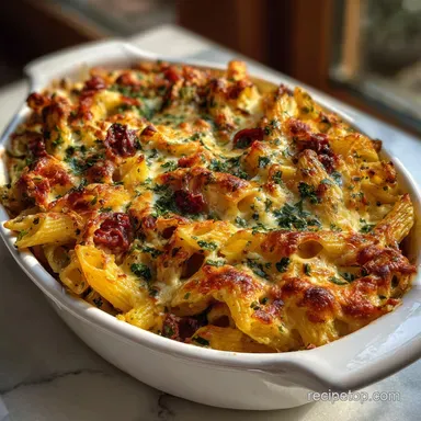 Comforting Cottage Cheese Pasta Bake for 6 Servings Recipe Card