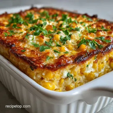 Delicious Crack Corn Casserole Side Dish Oven-Only Crispy Recipe Card