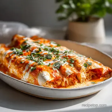Cream Cheese Chicken Enchiladas Recipe for 6 Servings