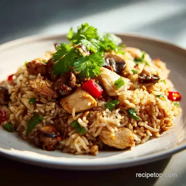 Creamy Chicken Mushroom Rice Recipe in 40 Minutes Recipe Card