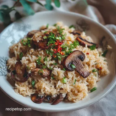 One Pot Creamy Mushroom Rice Recipe: 35 Min Recipe Card