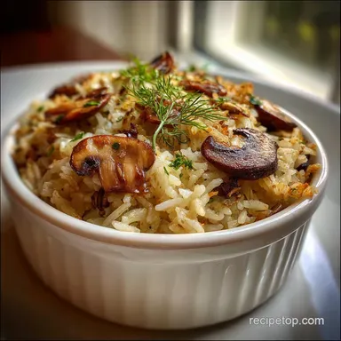 One Pot Creamy Mushroom Rice Recipe: 35 Min