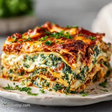 Spinach Lasagna: Creamy Baked Italian Comfort for 8 Servings
