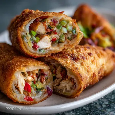 Southwest Chicken Egg Rolls: Crispy Baked Recipe Card