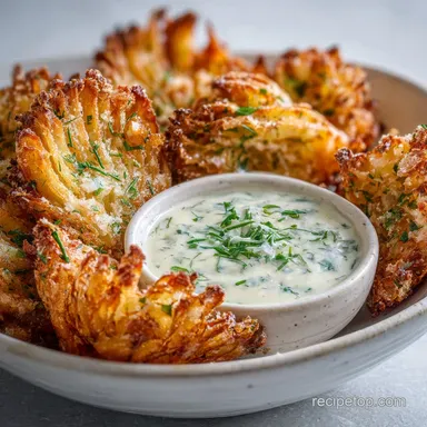Mini Blooming Onion Perfectly Crispy Bites Recipe with Dipping Sauce Ready in 30 Min