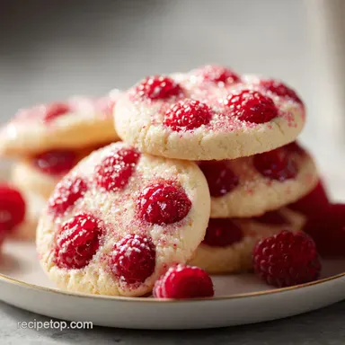 Raspberry Sugar Cookies Delicious Recipe for 24 Recipe Card