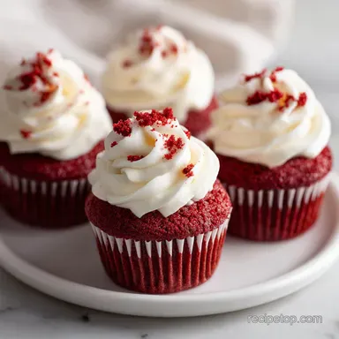 Delish Red Velvet Cupcakes in 40 Minutes Recipe Card
