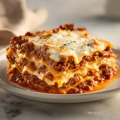 Easy Beef Lasagna Recipe for 12 Servings Recipe Card