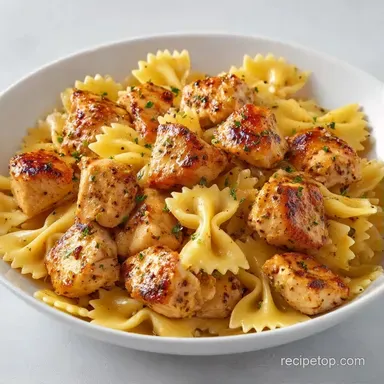 Easy Bow Tie Pasta with Chicken Recipe Card