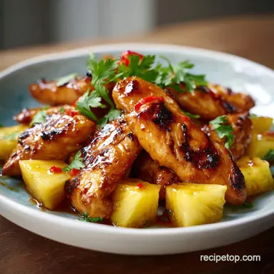 Pineapple Chicken with Brown Sugar Glaze Recipe Card