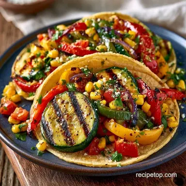 Easy Summer Veggie Tacos in 35 Minutes Recipe Card