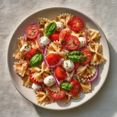 Farfalle Summer Salad for 4 Servings Recipe Card