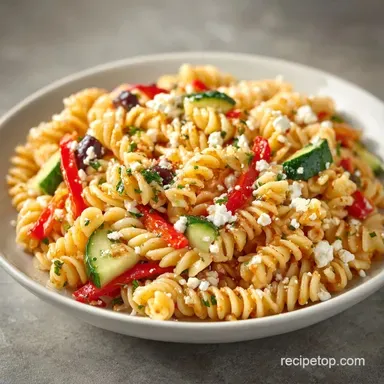 Fast Summer Pasta Salad in 25 Minutes Recipe Card